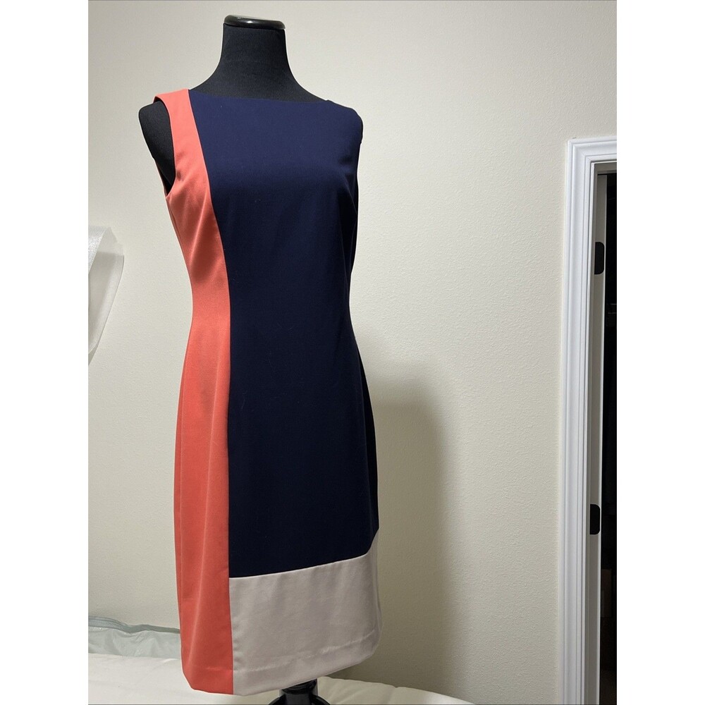 Lauren Ralph Lauren Color Block Shift Dress Womens 6 Multicolor Sleeveless